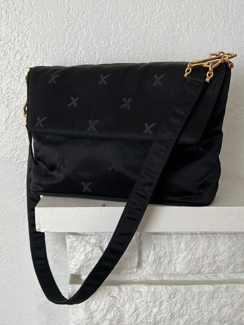 Vintage Paloma Picasso Black Nylon Monogram Bag NWOT